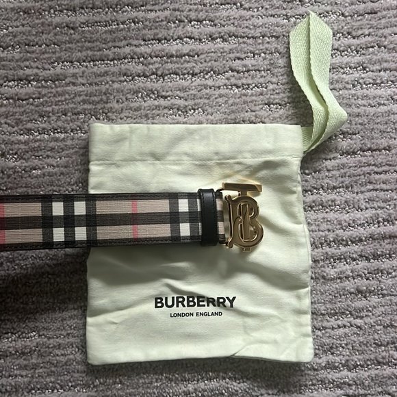 Authentic Woman's Burberry "TB" Plaid Belt - Picture 5 of 6